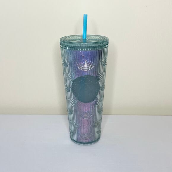 Starbucks Spring Iridescent Mermaid Scales Grid Tumbler – 24oz Venti – 2022 - Picture 1 of 7